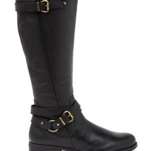 Naturalizer black leather boats wide calf sz 8 New